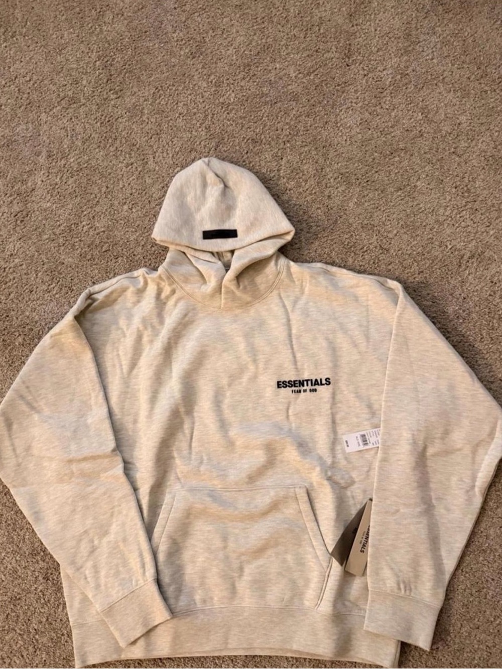 Fear of God Essentials Beige Pullover Hoodie